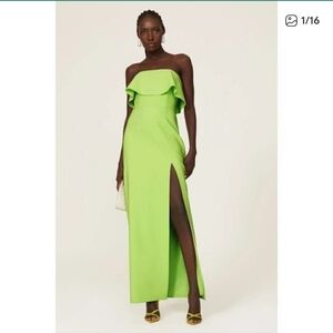 Aidan AIDAN MATTOX Strapless Popover Gown Green Womens Size 0